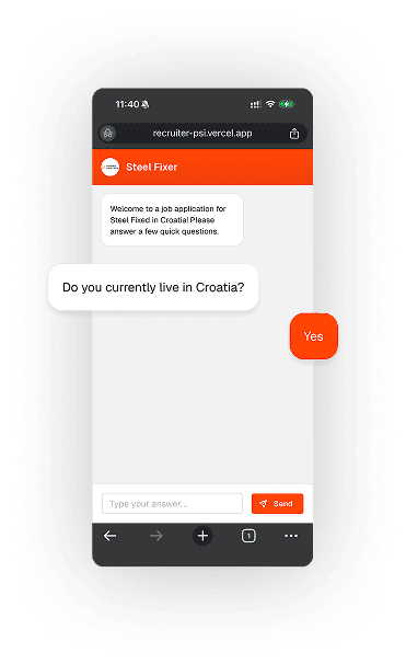 Chat interview interface